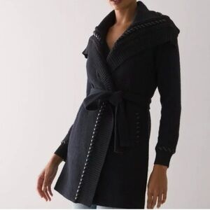 White House Black Market Black Sweater Coat